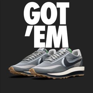 Nike sacai clot grey brand new in men’s size 6.5.